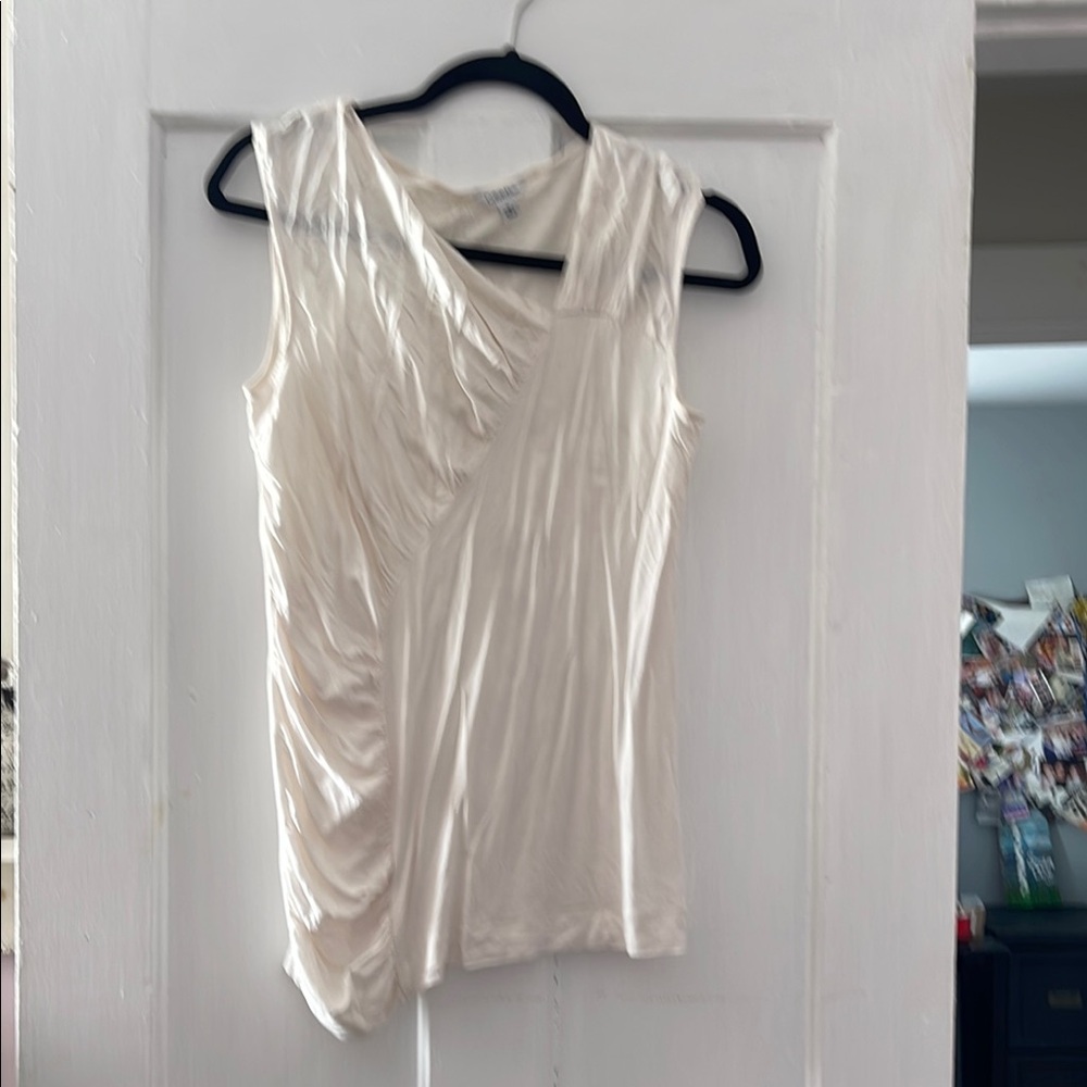 Casual Cream Sleeveless Top